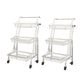 SOGA 2X 3 Tier Steel White Adjustable Kitchen Cart Multi-Functional Shelves Portable Storage Organizer with Wheels