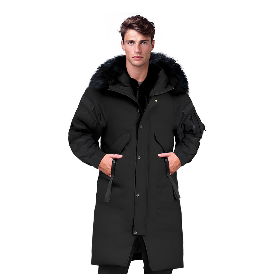 abbee Black 3XL Winter Fur Hooded Thick Overcoat Jacket Stylish Lightweight Quilted Warm Puffer Coat