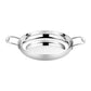 Soga 36cm Flat Base Seafood Dry Pot in Elegant Silver Finish with Durable for Kichen Essential