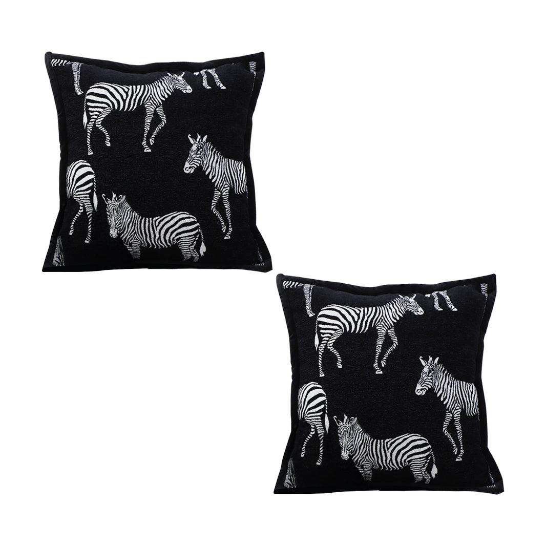 SOGA 2X 50cm Throw Pillow Black Light Luxury Zebra Square Pillow for Home Decor