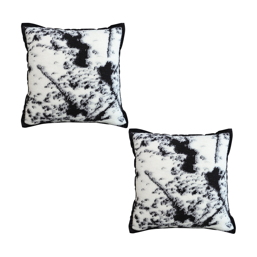 SOGA 2X 50cm Throw Pillow Black and White Leopard Thick Premium Polyester Fiber for Home Decor