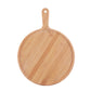 SOGA 9 inch Blonde Round Premium Wooden Serving Tray Board Paddle with Handle Home Decor