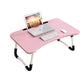 SOGA Pink Portable Bed Table Adjustable Foldable Bed Sofa Study Table Laptop Mini Desk with Notebook Stand Card Slot Holder Home Decor