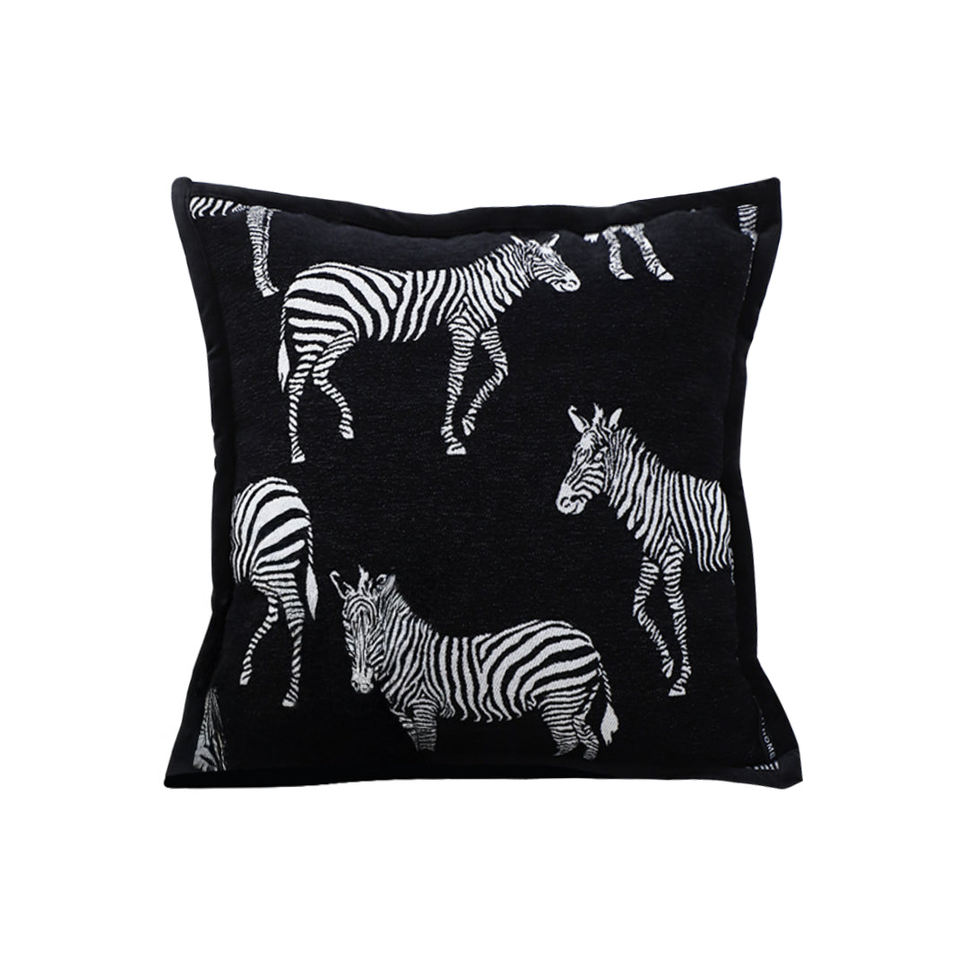 SOGA 50cm Throw Pillow Black Light Luxury Zebra Square Pillow for Home Decor