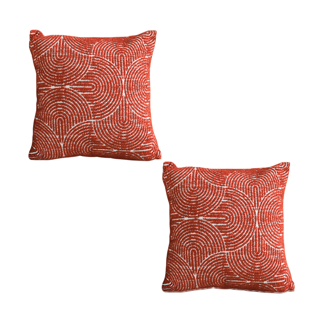 SOGA 2X 50cm Throw Pillow Burgundy Cinnabar Perfect Burnt Indoor and Outdoor Corded for Home Decor