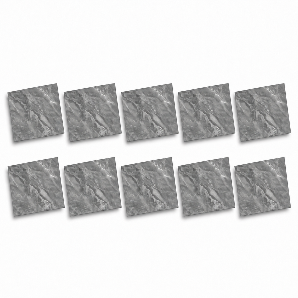 SOGA Peel & Stick Floor and Wall Tiles 30 x 30cm 10 Pack Grey Faux Marble