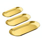 SOGA Gold Nordic Oval Plate Set Small, Medium and Large for 3 Pieces Kitchen