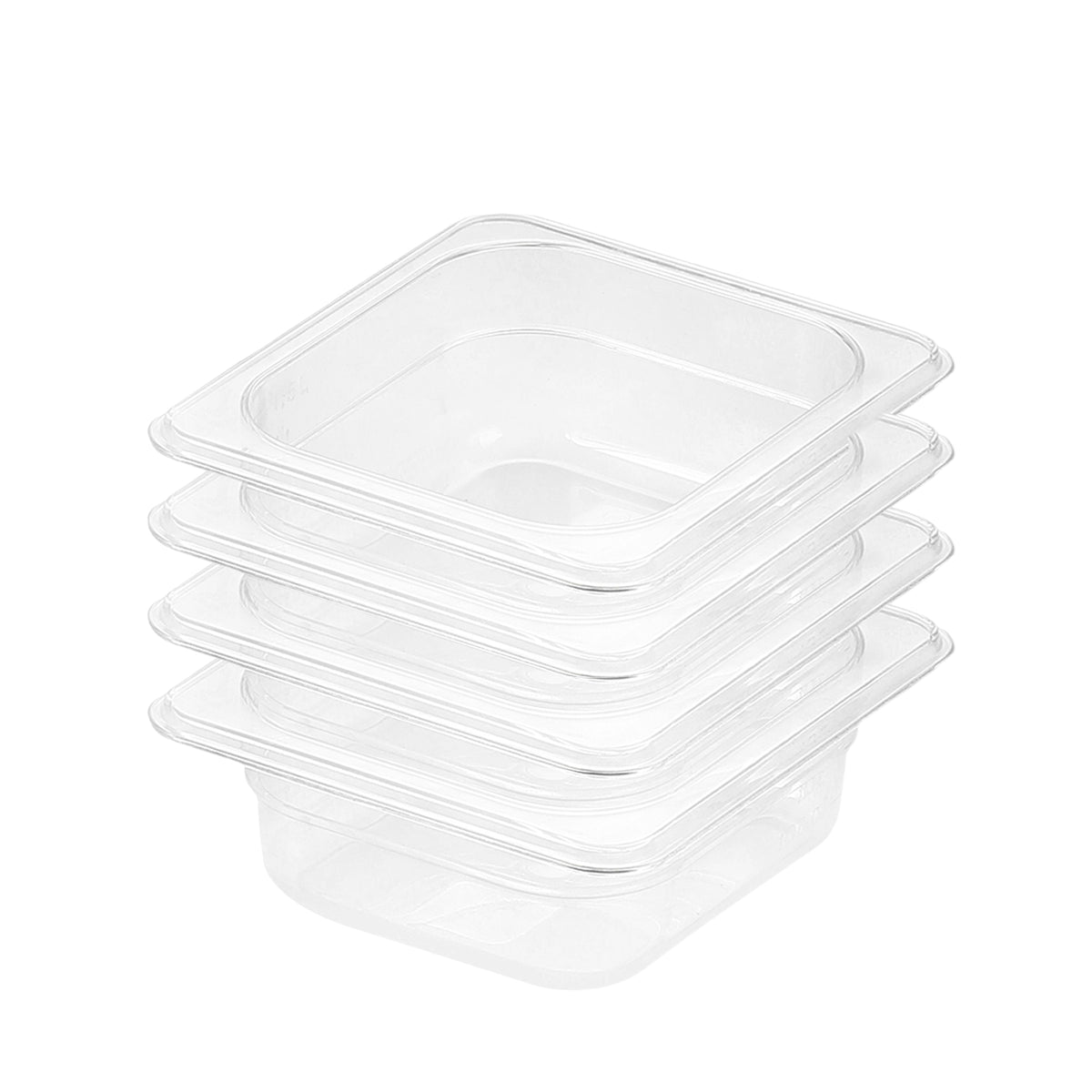 SOGA 65mm Clear Gastronorm GN Pan 1/6 Food Tray Storage Bundle of 4