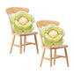 SOGA 2X Green Double Flower Shape Cushion Soft Bedside Floor Plush Pillow Home Decor