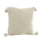 SOGA 45cm Khaki Wabi-Sabi Thickened Cotton Tassel Square Throw Pillow