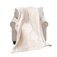 SOGA 200X230cm Throw Blanket White Chenille Fleece Knitted Fabric on One Side Soft Suede