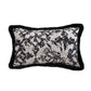 SOGA 35cm Vintage Black Pillowcase Set Black Herringbone Pattern Lumbar Throw Pillow