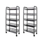 SOGA 2X 5 Tier Steel Black Bee Mesh Kitchen Cart Multi-Functional Shelves Portable Storage Organizer with Wheels