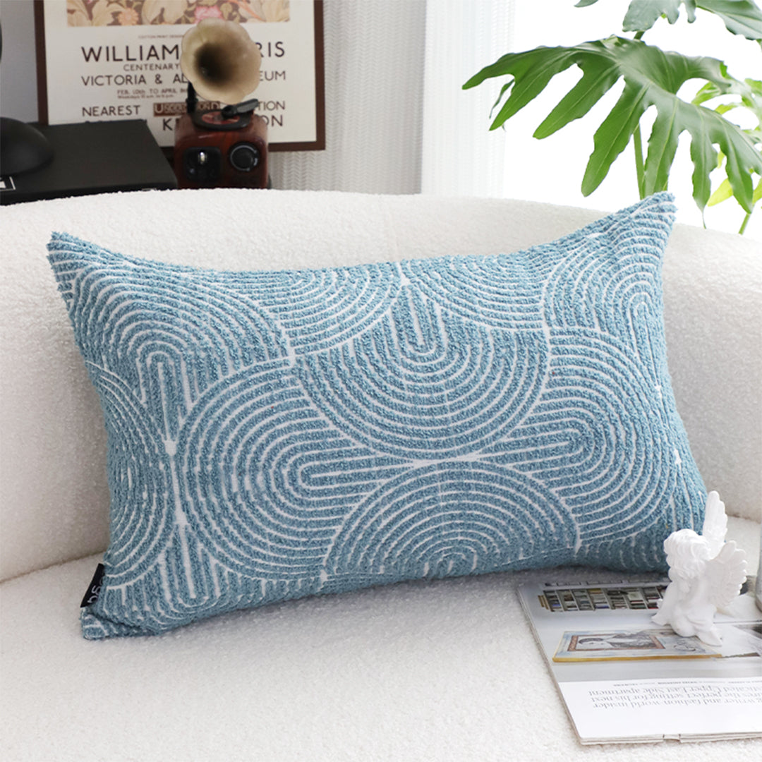 SOGA 2X 35cm Blue Throw Pillow Geometric Indoor and Outdoor Corded for Home Decor