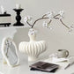 SOGA 25X24cm Small Matte White Ornament Vases Countertop Decoration Accessories Porch Crafts Home Decor