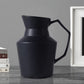 SOGA 2X 23.5cmx19.5cm Ornament Black Modern Ceramic Decorative Pitcher Vase with Handle for Home Décor