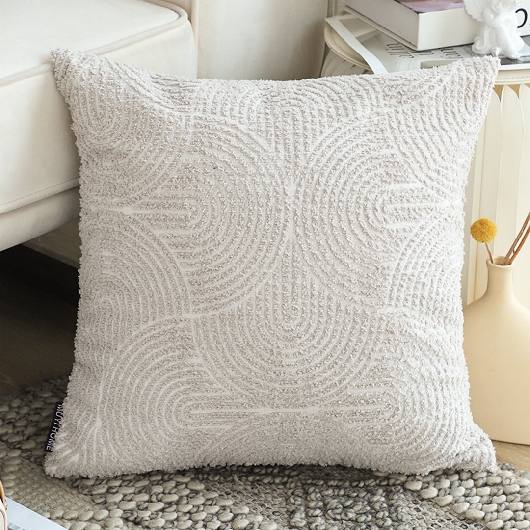 SOGA 2X 50cm Throw Pillow Off White Lumbar Embroidered Decorative Cover Stitch for Home Decor