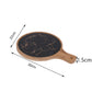 SOGA 2X 30cm Black Circle Wooden Serving Tray Slate Steak Serving Platter Chopping Board Paddle Home Decor