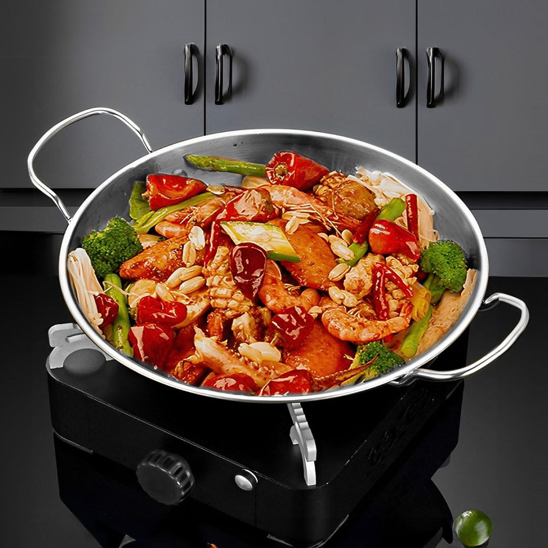 Soga 25cm Signature Dry Pot crafted with 201 Material in Silver Color and for Kitchen Essentials