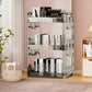 SOGA 38x24cm Clear 3 Tier Bookshelf & Cosmetic Storage Organizer Trolley Rack