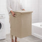 SOGA 2X Beige Medium Collapsible Laundry Hamper Storage Box Foldable Canvas Basket Home Organiser Decor