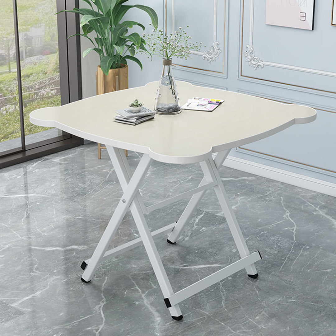 SOGA White Minimalist Cat Ear Folding Table Indoor Outdoor Portable Stall Desk Home Decor