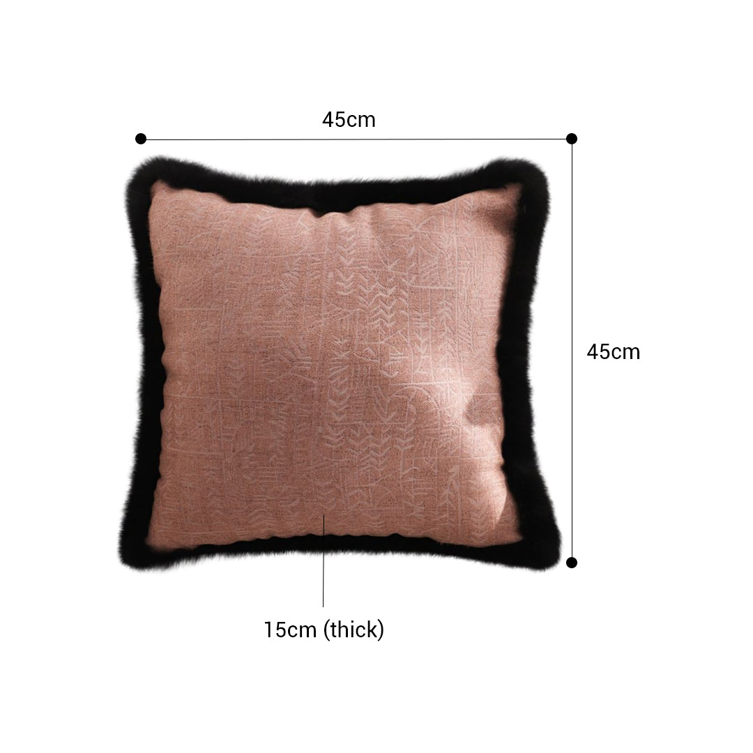 SOGA 50cm Mid-century Style Raised Embroidery Texture Edged Square Throw Pillow