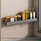 SOGA 2X 30cm Black Wall-Mounted Rectangular Kitchen Spice Storage Organiser Space Saving Condiments Shelf Rack