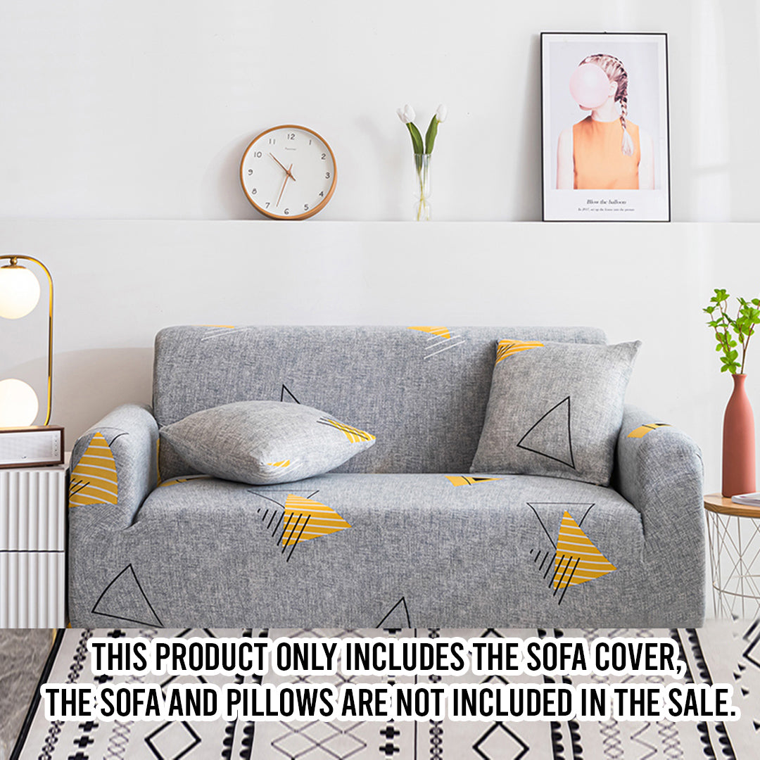 SOGA 1-Seater Geometric Print Sofa Cover Couch Protector High Stretch Lounge Slipcover Home Decor