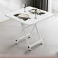 SOGA 2X White Dining Table Portable Square Surface Space Saving Folding Desk with Lacquered Legs Home Decor