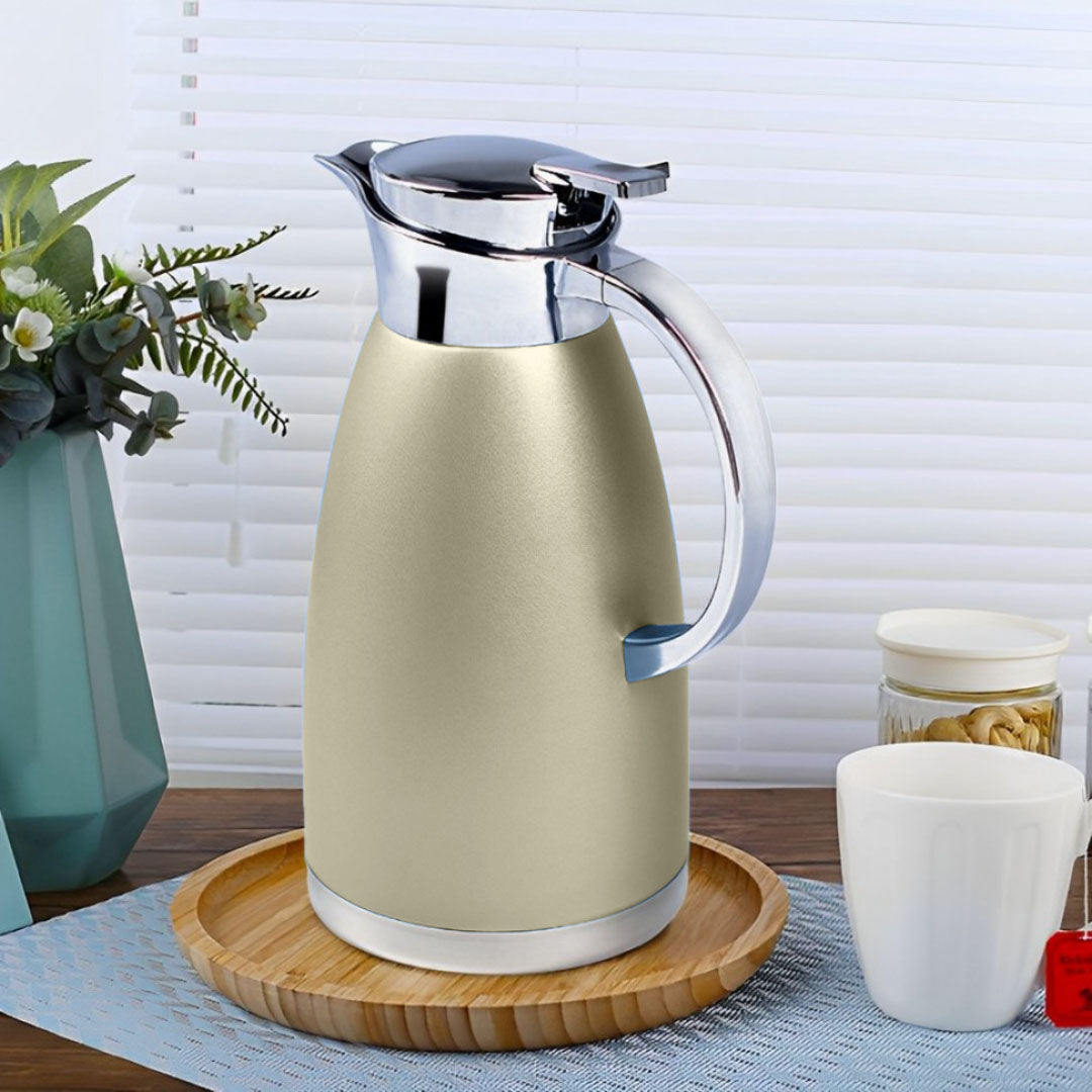 Soga 2.3L Gold Color 3-Layer Vacuum Insulated Stainless Steel Flask Ideal for Home and office