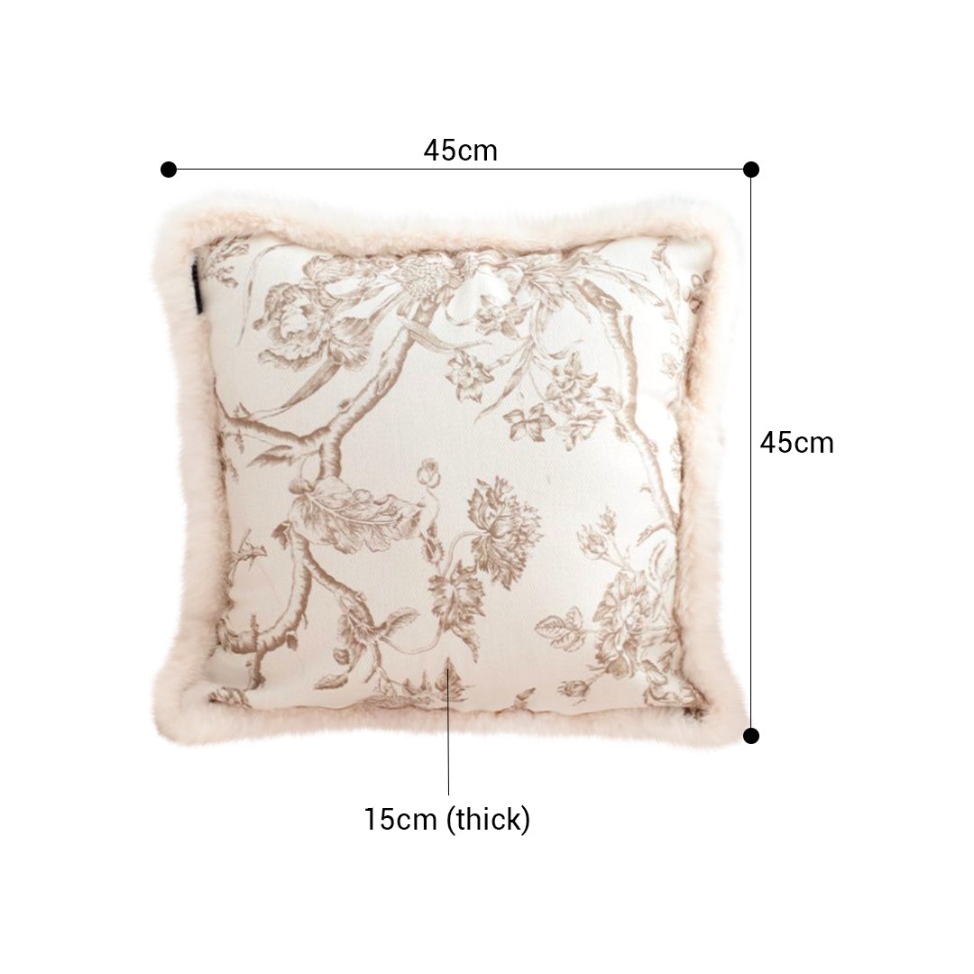 SOGA 2X 50cm Light Luxury French Style Printed Plush Pillow Set Throw Pillow