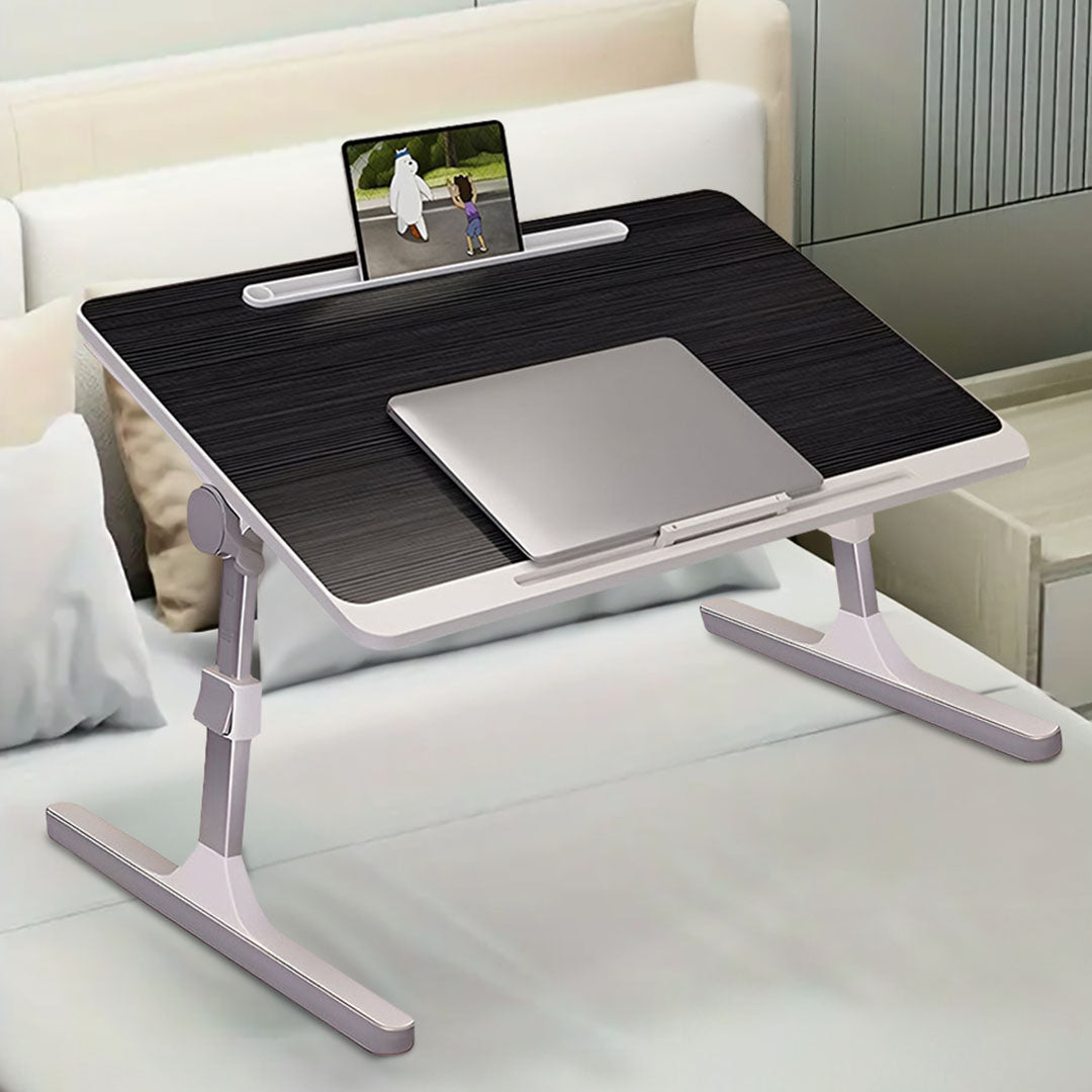 SOGA 2X 60X40cm Black Small Laptop Bed Portable Foldable Study Table Adjustable