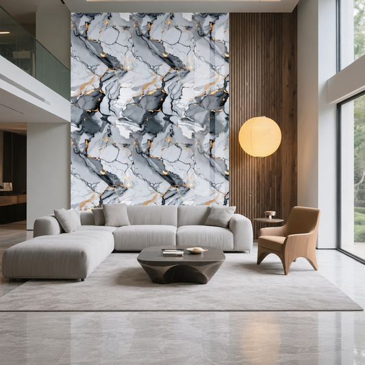 SOGA Peel & Stick Floor and Wall Tiles 60 x 60cm 10 Pack Blue Agate Faux Marble