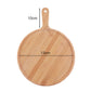 SOGA 2X 6inch Blonde Round Premium Wooden Serving Tray Board Paddle with Handle Home Decor