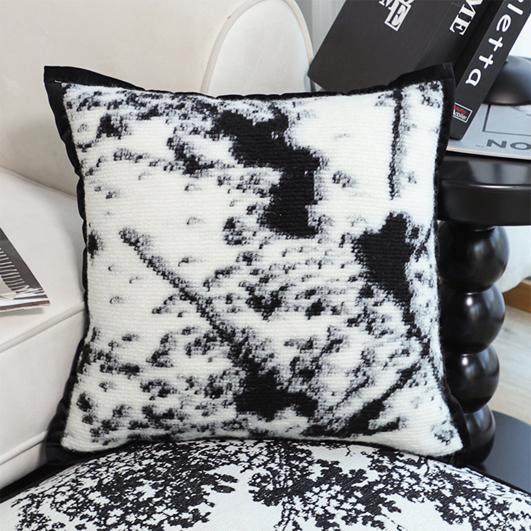 SOGA 2X 50cm Throw Pillow Black and White Leopard Thick Premium Polyester Fiber for Home Decor