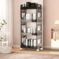 SOGA 2X 38x24cm Black 3 Tier Bookshelf & Cosmetic Storage Organizer Trolley Rack