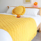 SOGA Yellow Diamond Pattern Knitted Throw Blanket Warm Cozy Woven Cover Couch Bed Sofa Home Decor with Tassels