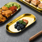 SOGA Gold Nordic Oval Plate Set Small, Medium and Large for 3 Pieces Kitchen