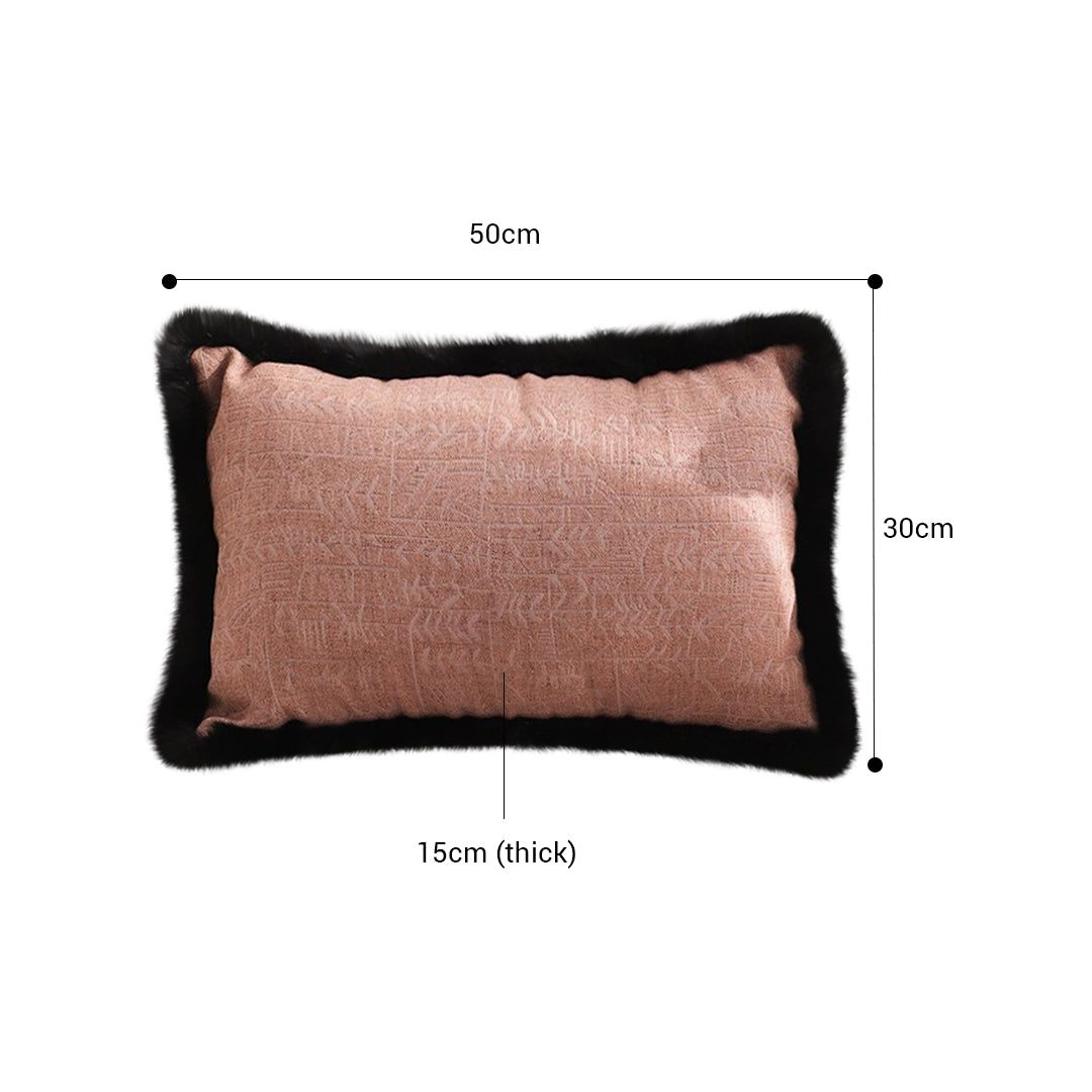 SOGA 35cm Mid-century Style Raised Embroidery Texture Edged Lumbar Throw Pillow