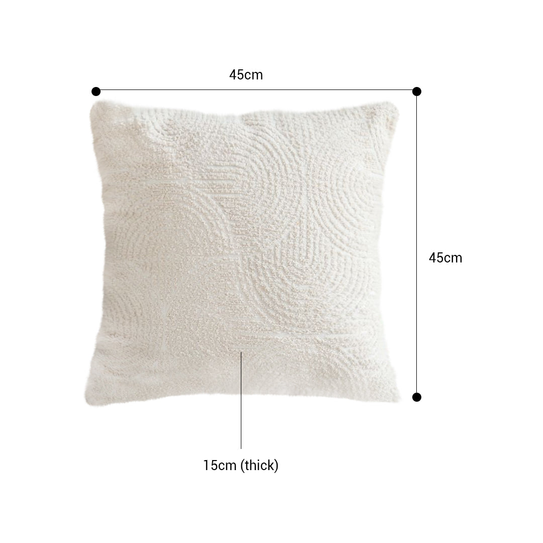 SOGA 50cm Beige Internet Celebrity 3D Arched Raised Pattern Throw Pillow