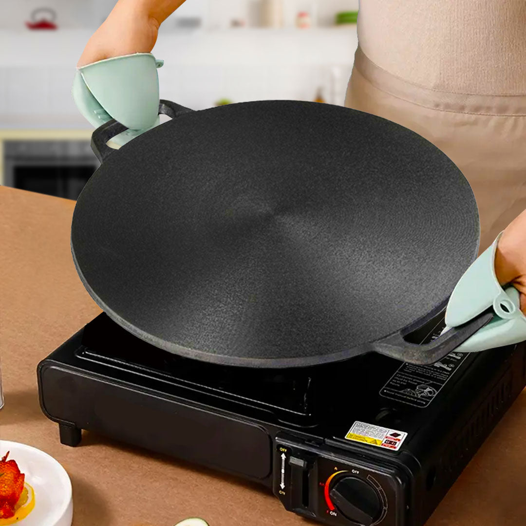 SOGA 40X33cm Cast Iron Induction Crepes Pan Baking Cookie Pancake Pizza Bakeware