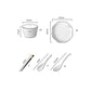 SOGA Diamond Pattern Ceramic Dinnerware Set Crockery Soup Bowl Plate Server Kitchen Home Decor Set of 4