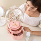 SOGA Pink 360 Degree Rotating 2 Layered Jewelry Storage Box Waterproof Dustproof Accessories Organiser