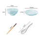 SOGA Light Blue Japanese Style Ceramic Dinnerware Crockery Soup Bowl Plate Server Kitchen Home Decor Set of 10