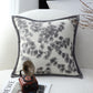 SOGA 45cm Throw Pillow Off White Wide Border with Branch and Pine Needle Design Pattern Home Decor