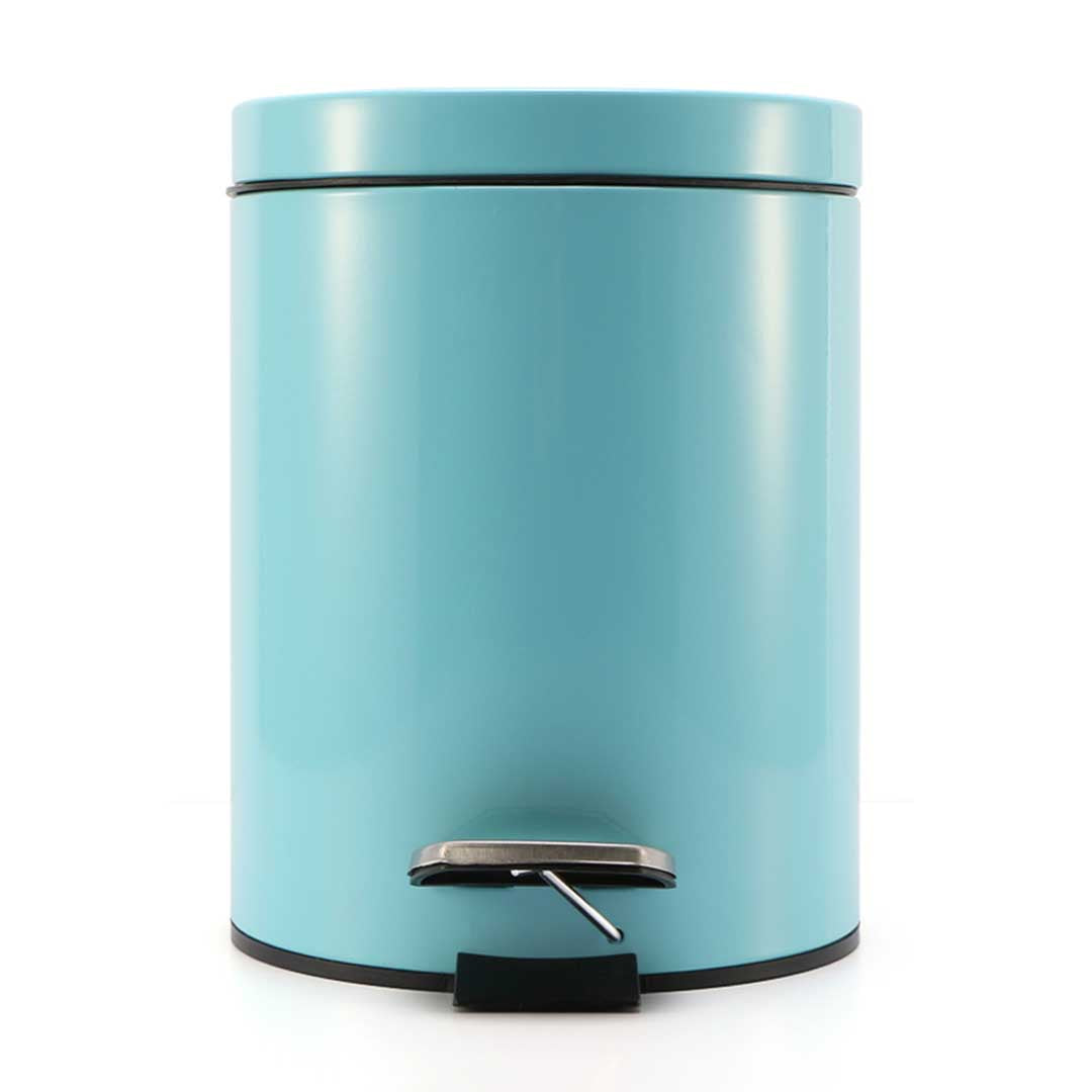 SOGA 2X 12L Foot Pedal Stainless Steel Rubbish Recycling Garbage Waste Trash Bin Round Blue