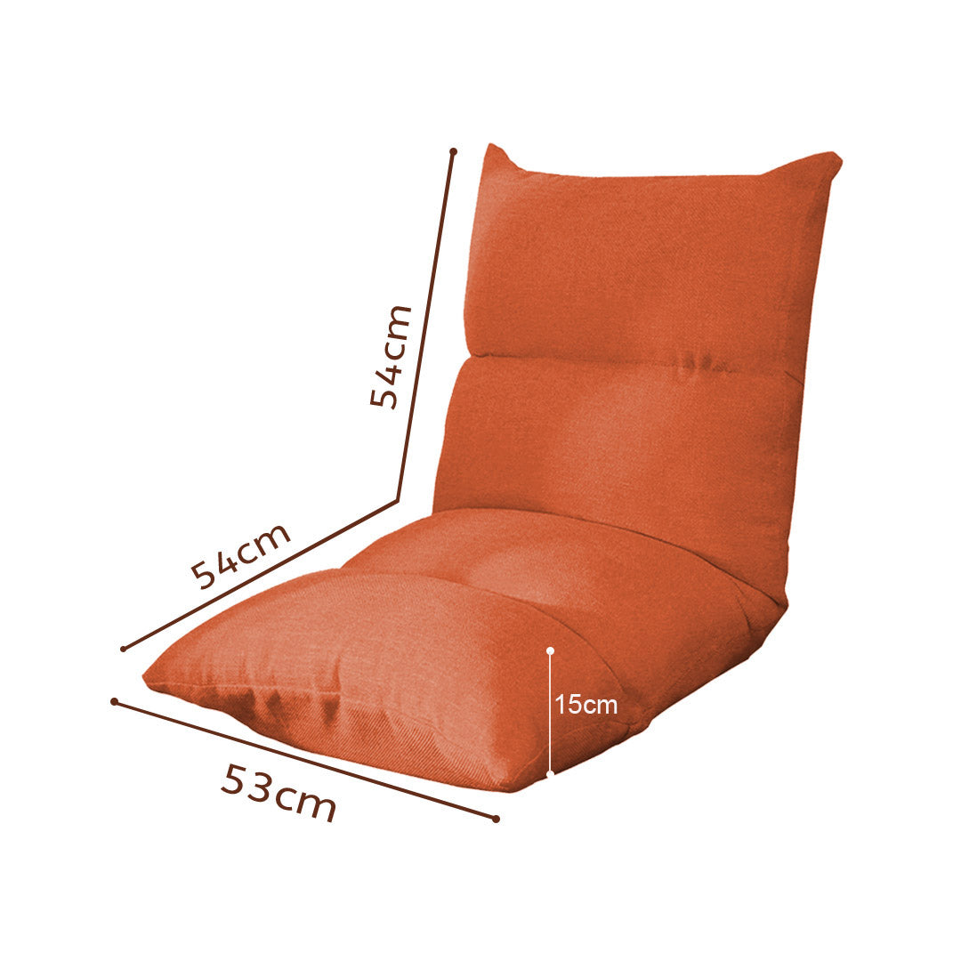 SOGA 2X Lounge Floor Recliner Adjustable Lazy Sofa Bed Folding Game Chair Orange
