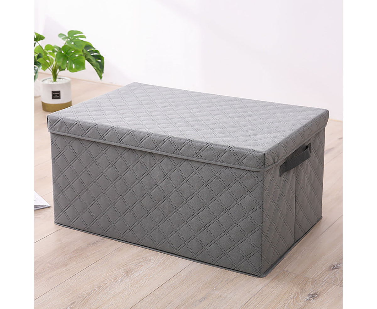 SOGA 2X Large Grey Non-Woven Diamond Quilt Grid Fabric Storage / Organizer Box