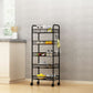 SOGA 2X 5 Tier Steel Black Bee Mesh Kitchen Cart Multi-Functional Shelves Portable Storage Organizer with Wheels